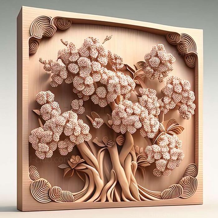 3D model cherry blossoms (STL)